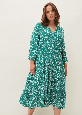 Phase Eight Penele Abstract Print Dress Green Canada | FCAHGW-841